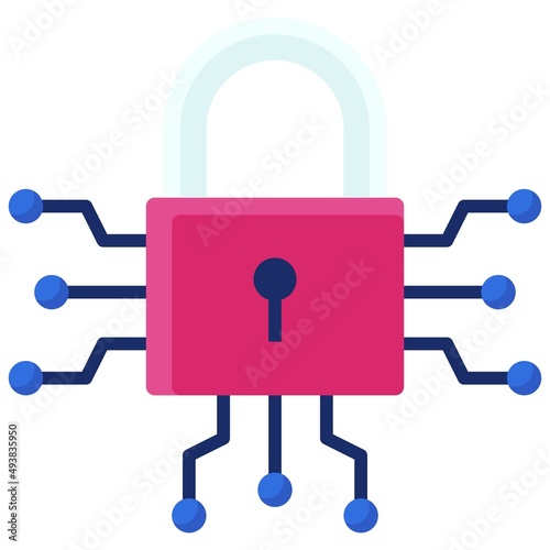 Cryptography icon, Blockchain related vector illustration