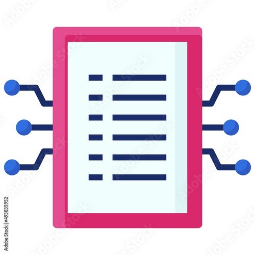 Smart contract icon, Blockchain related vector illustration
