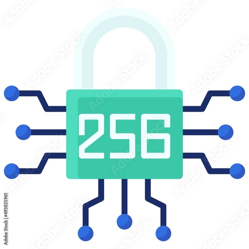 SHA-25 icon, Blockchain related vector illustration