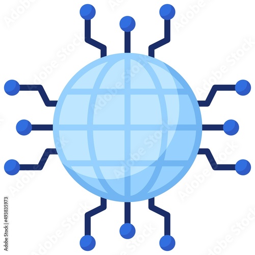 Global networking icon, Blockchain related vector illustration