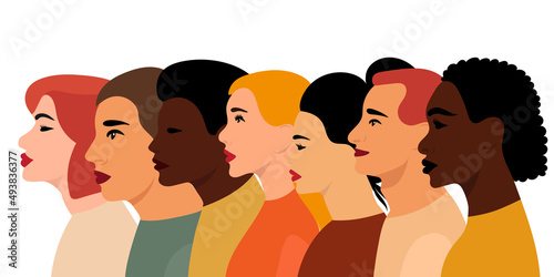 portrait of people of different nationalities flat design, isolated