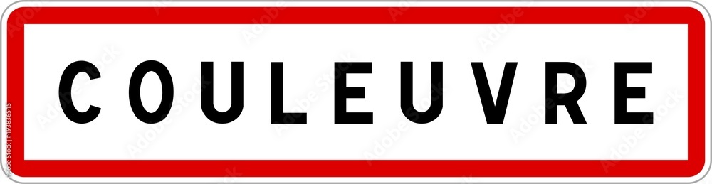 Panneau entrée ville agglomération Couleuvre / Town entrance sign Couleuvre Panneau entrée ville agglomération Couleuvre / Town entrance sign Couleuvre