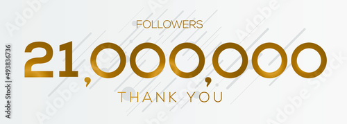 21000000 followers thank you celebration, 21 Million followers template design for social network and follower, Vector illustration.