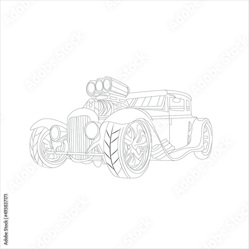 car coloring page |Farm Tractor Concept vehicle Coloring page illustration for the children monster truck vector