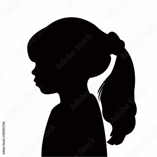 a gilr head silhouette vector