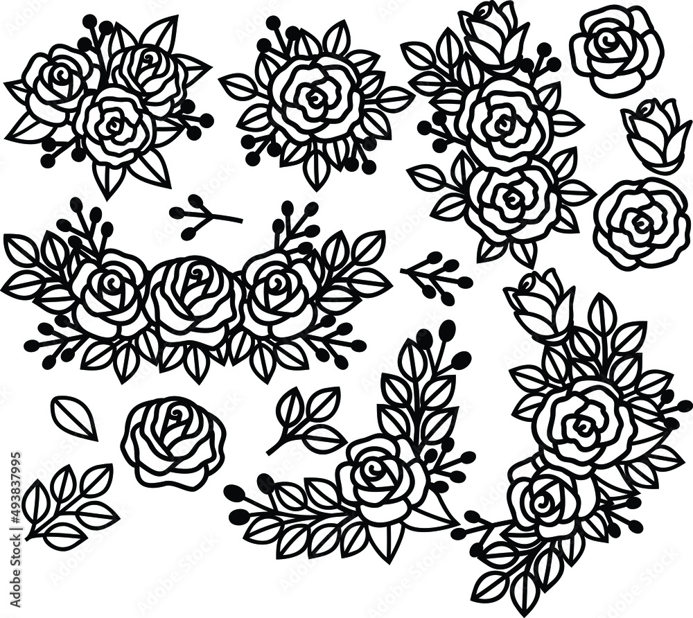 Rose  Template For Laser And Paper Cut
