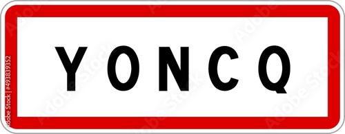 Panneau entrée ville agglomération Yoncq / Town entrance sign Yoncq
