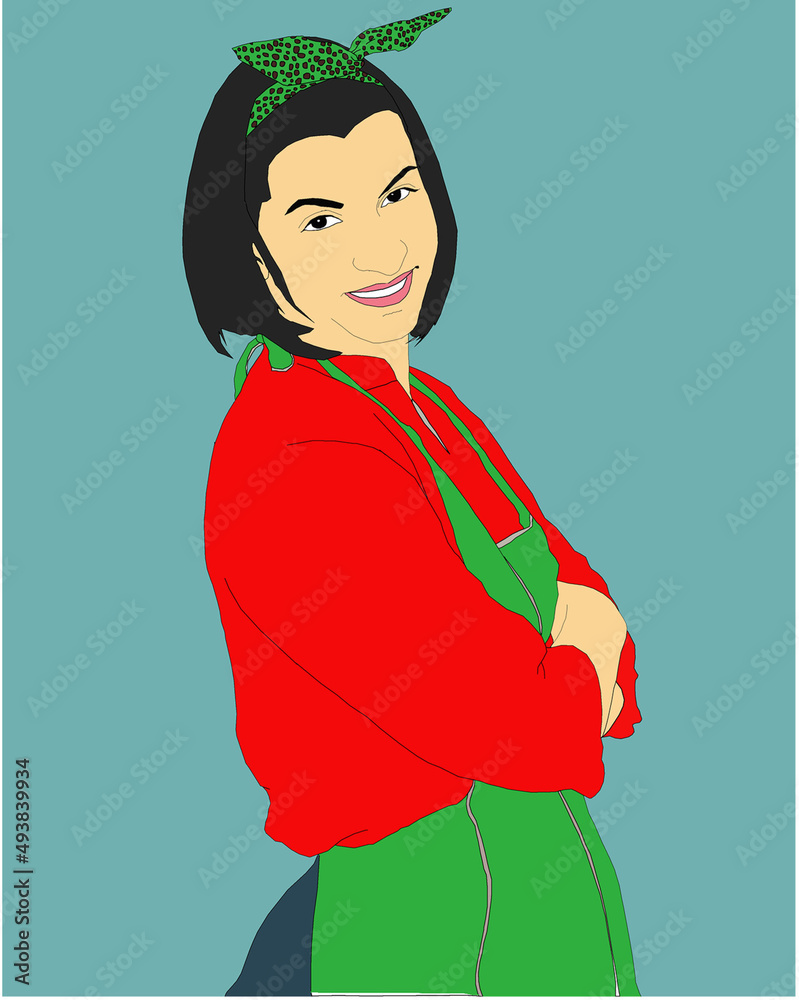 hospitable hostess who is always glad to guests Stock Illustration