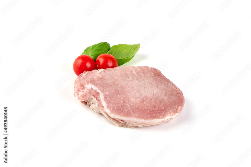 Fresh Pork loin steaks, isolated on white background. Fresh Pork loin steaks, isolated on white background.