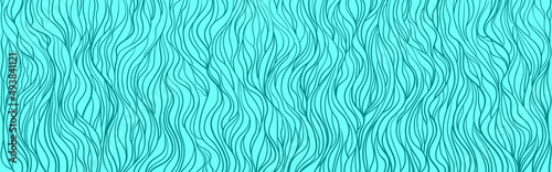 Wavy background. Hand drawn waves. Seamless wallpaper on horizontally surface. Stripe texture with many lines. Waved pattern. Colored illustration for banners, flyers or posters