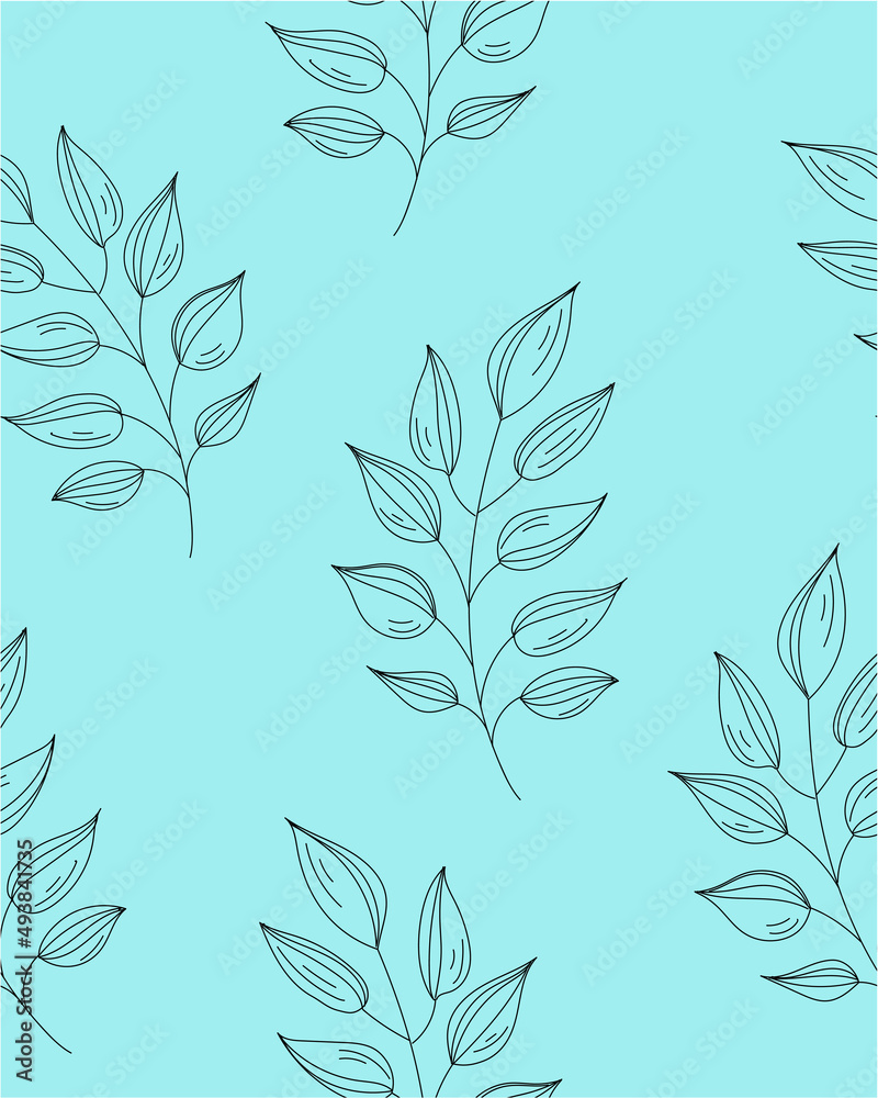 Pattern with twigs line art Pattern with twigs line art