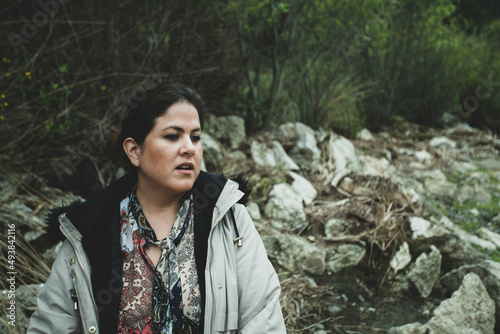 girl spotting nature and its rivers in andalucia photo