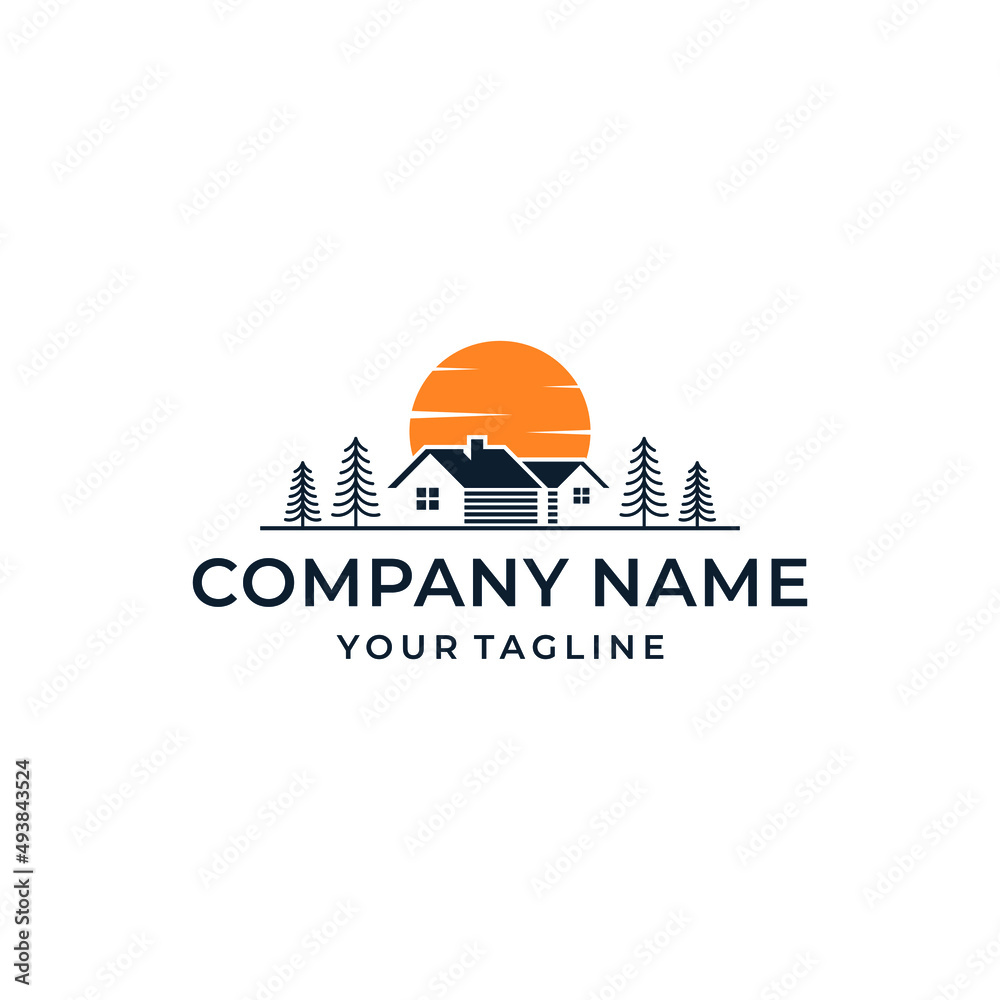 Fototapeta premium Modern Village House Logo Design