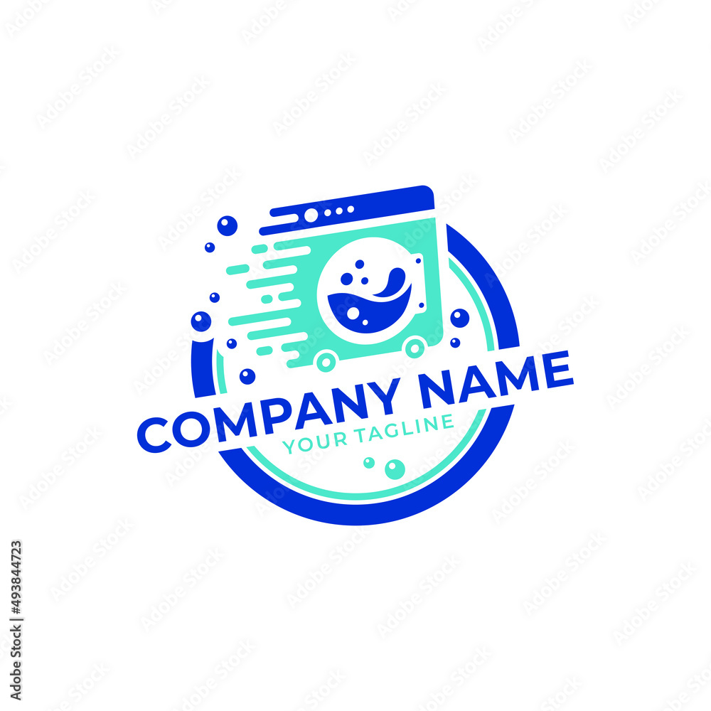 Fototapeta premium Modern Laundry Company Logo Design