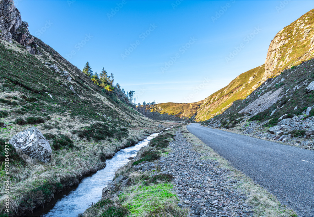 Highway B8011 through Gleann Bhaltois (Glen Bhaltois) Isle of Lewis in Scotland