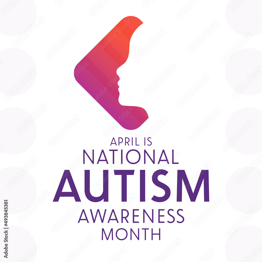 April is National Autism Awareness Month. Vector illustration. Holiday poster.