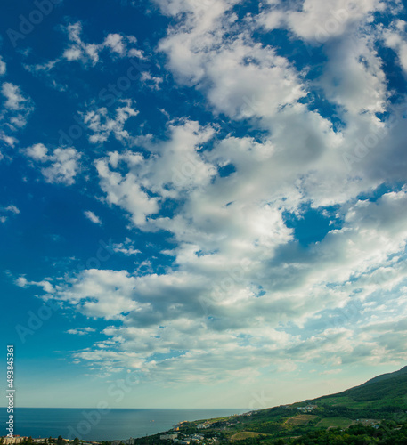 Crimean mountains in summer by the sea