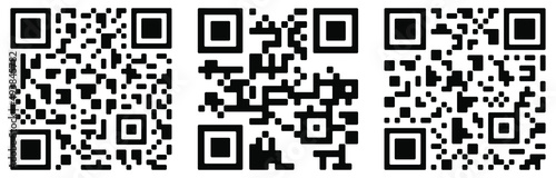 Set of three vector QR-codes with rounded corners for your design
