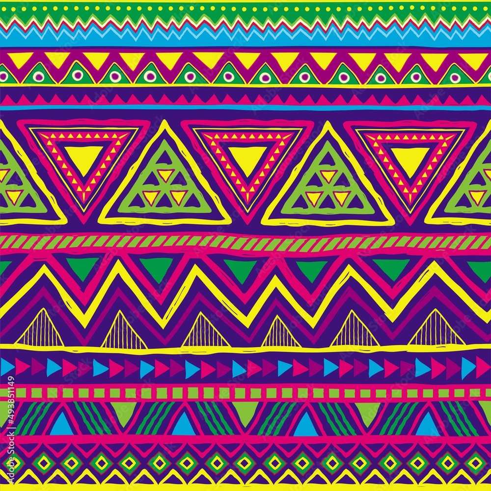 Colorful Mexican seamless pattern. Native American backdrop. Aztec ethnic geometric print. Colorful Mexican seamless pattern. Native American backdrop. Aztec ethnic geometric print.