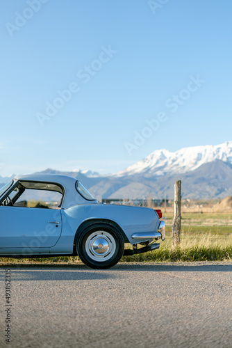 Classic Vintage British Sports Car - Light Blue