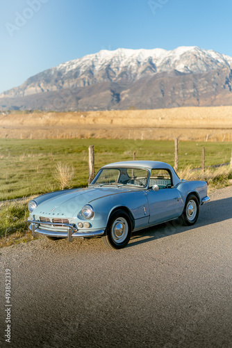 Classic Vintage British Sports Car - Light Blue