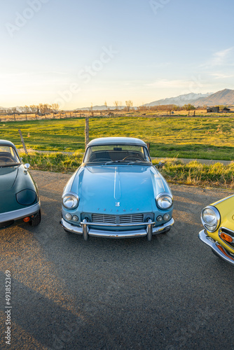 Classic Vintage British Sports Car - Light Blue