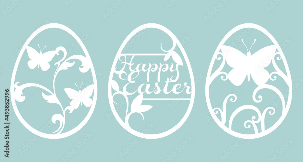 A set of three elegant Easter egg designs
A set of three elegant Easter egg designs