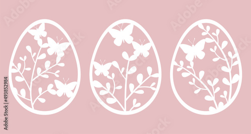 A set of three elegant Easter egg designs
