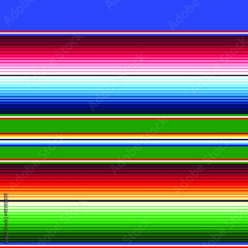 Mexican Blanket Stripes Seamless Vector Pattern. Colorful Mexican background.