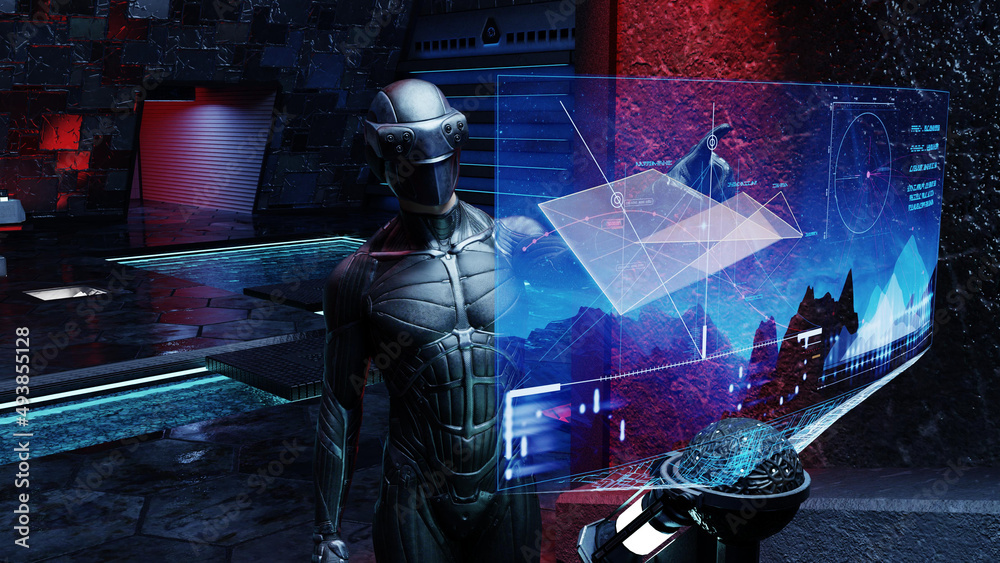 3D-illustration of an alien room and labaratory 3D-illustration of an alien room and labaratory