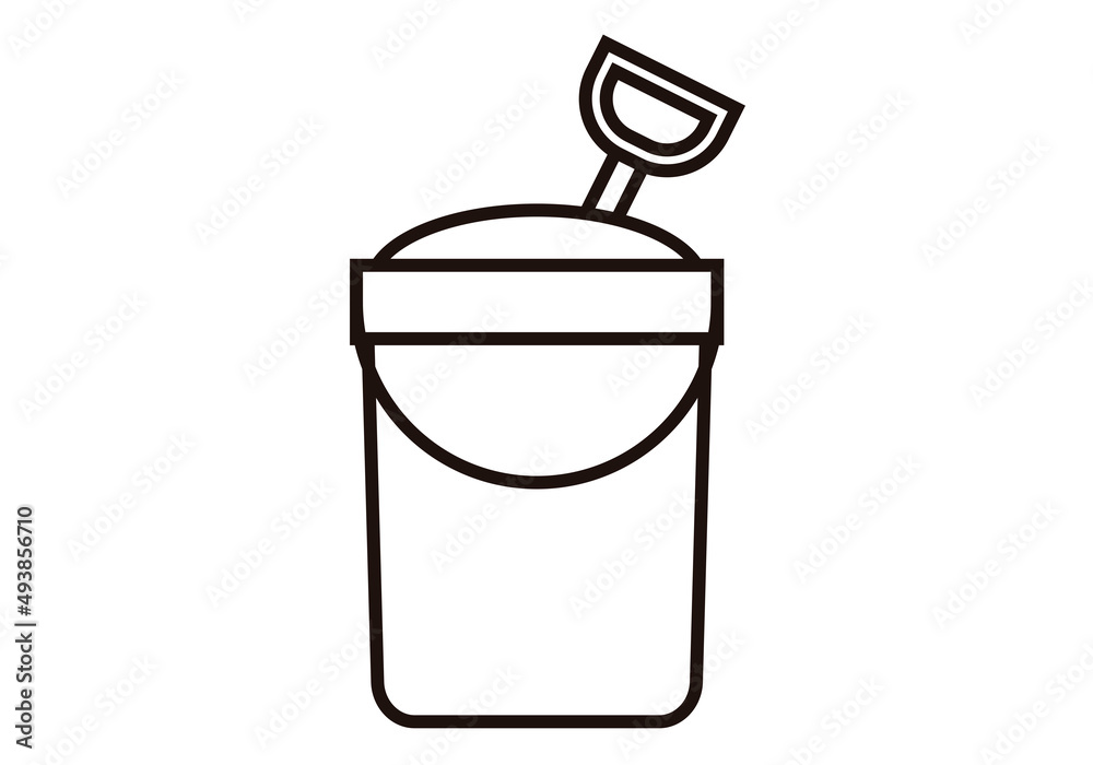 Icono negro de cubo de arena con pala. Icono negro de cubo de arena con pala.