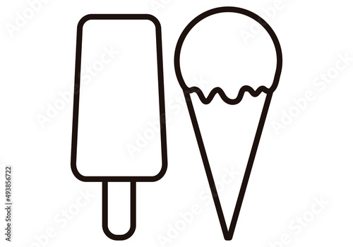 Icono negro de helados en fondo blanco.