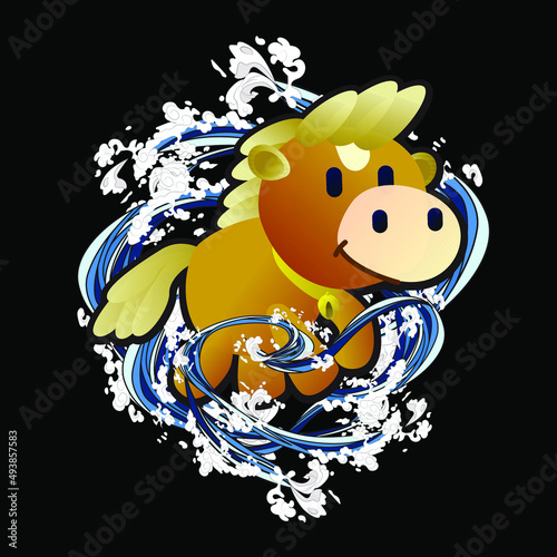 monster illustration design for sukajan is mean japan traditional cloth or t-shirt with digital hand drawn Embroidery Men T-shirts Summer Casual donate for ukraine