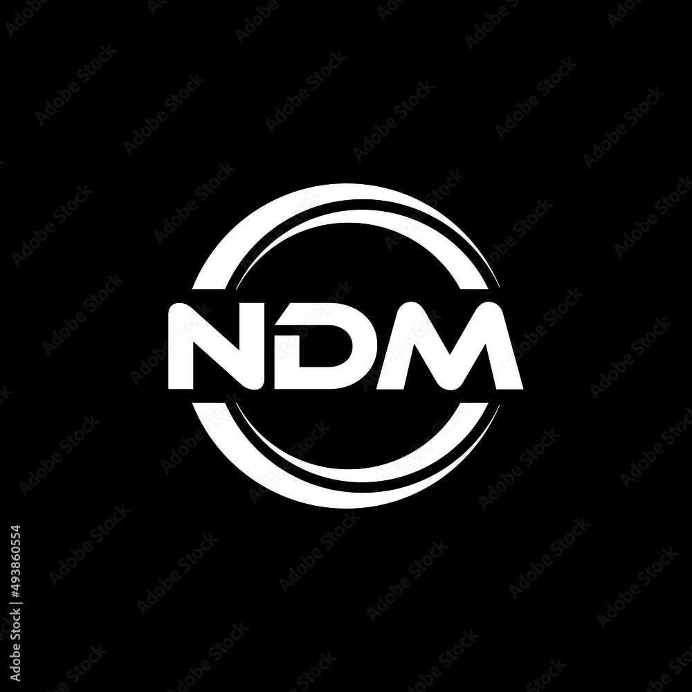 NDM letter logo design with black background in illustrator, vector ...