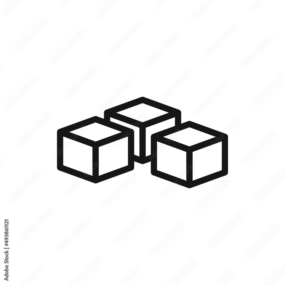 cube ice icon for website, presentation symbol cube ice icon for website, presentation symbol