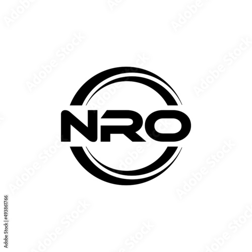 NRO letter logo design with white background in illustrator, vector logo modern alphabet font overlap style. calligraphy designs for logo, Poster, Invitation, etc. photo