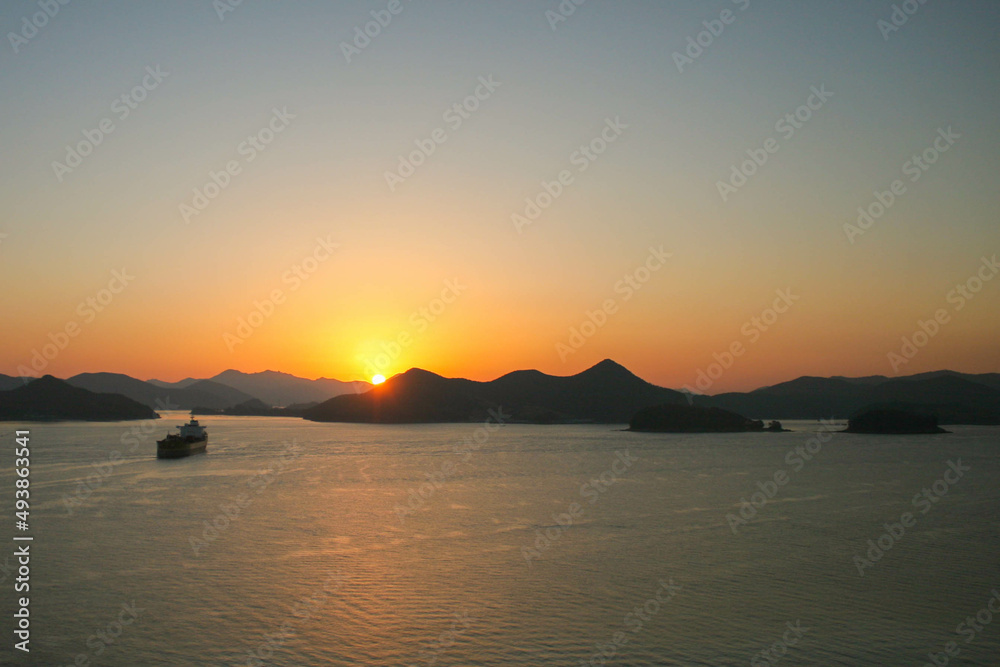 Sunrise in the South Sea of Korea