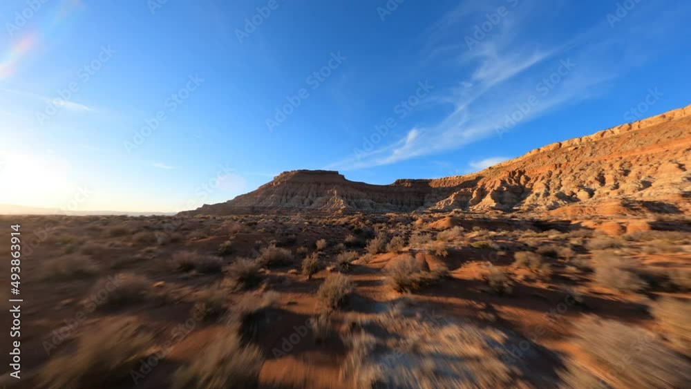Desert Sunset Fast Flying Drone Shot Showing travel destination FPV Desert Sunset Fast Flying Drone Shot Showing travel destination FPV