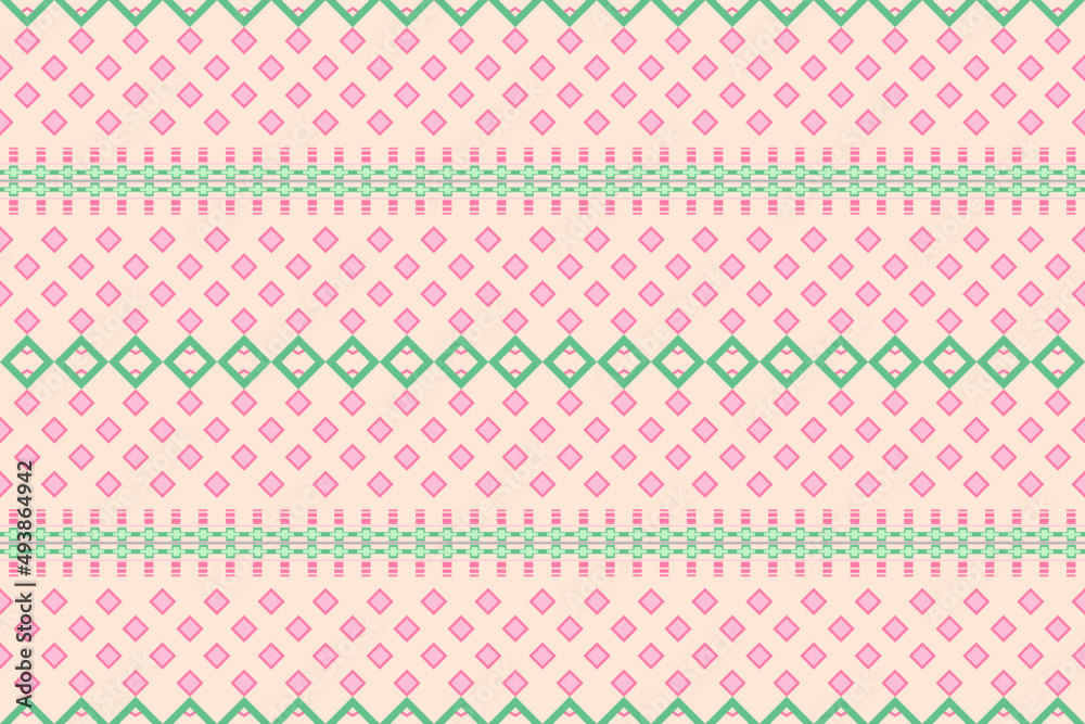 Abstract ethnic geometric ikat pattern.Tribal ethnic vector texture.Fabric pattern mandala native textile.Embroidery design.Design from triangle pattern in aztec style