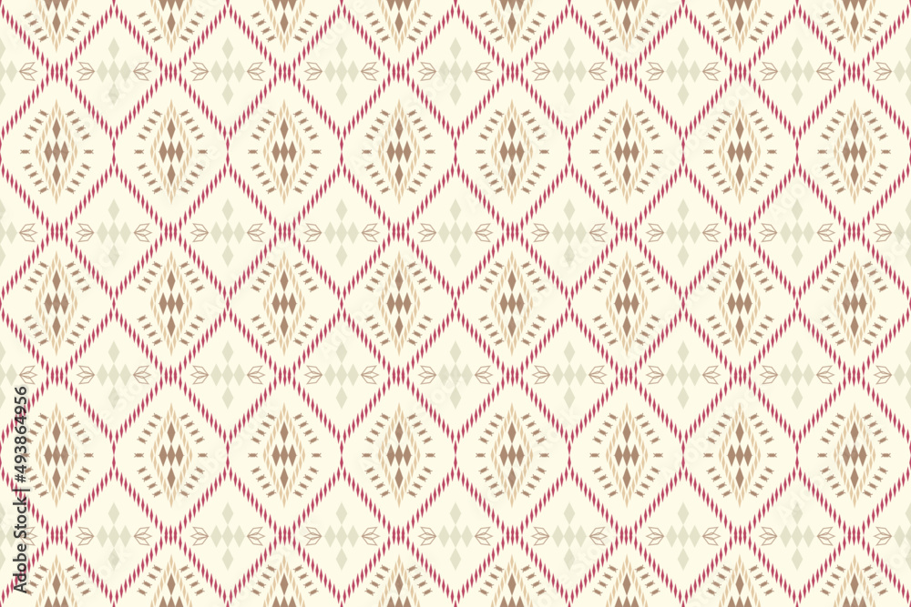 Abstract ethnic geometric ikat pattern.Tribal ethnic vector texture.Fabric pattern mandala native textile.Embroidery design.Design from triangle pattern in aztec style