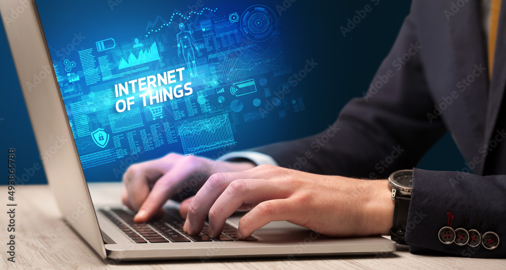 Businessman working on laptop concept Businessman working on laptop concept