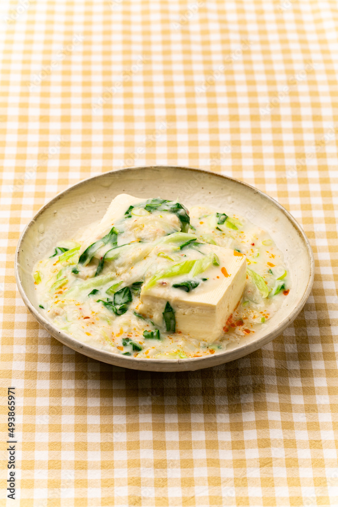 家庭料理 豆腐の蟹ミルクあんかけ 日本 家庭料理 豆腐の蟹ミルクあんかけ 日本