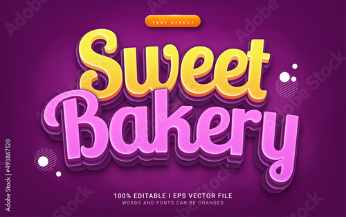 sweet bakery 3d style text effect