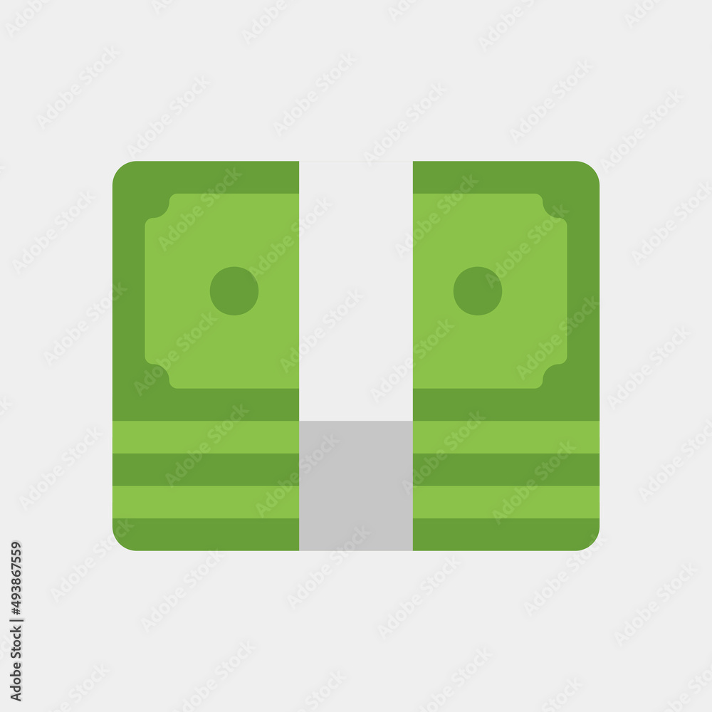 Money stack icon in flat style about currency, use for website mobile app presentation Money stack icon in flat style about currency, use for website mobile app presentation