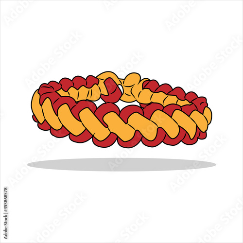 Friendship bracelet in flat cartoon style. Vector illustration