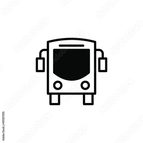 Bus, Autobus, Public, Transportation Solid Line Icon Vector Illustration Logo Template. Suitable For Many Purposes.