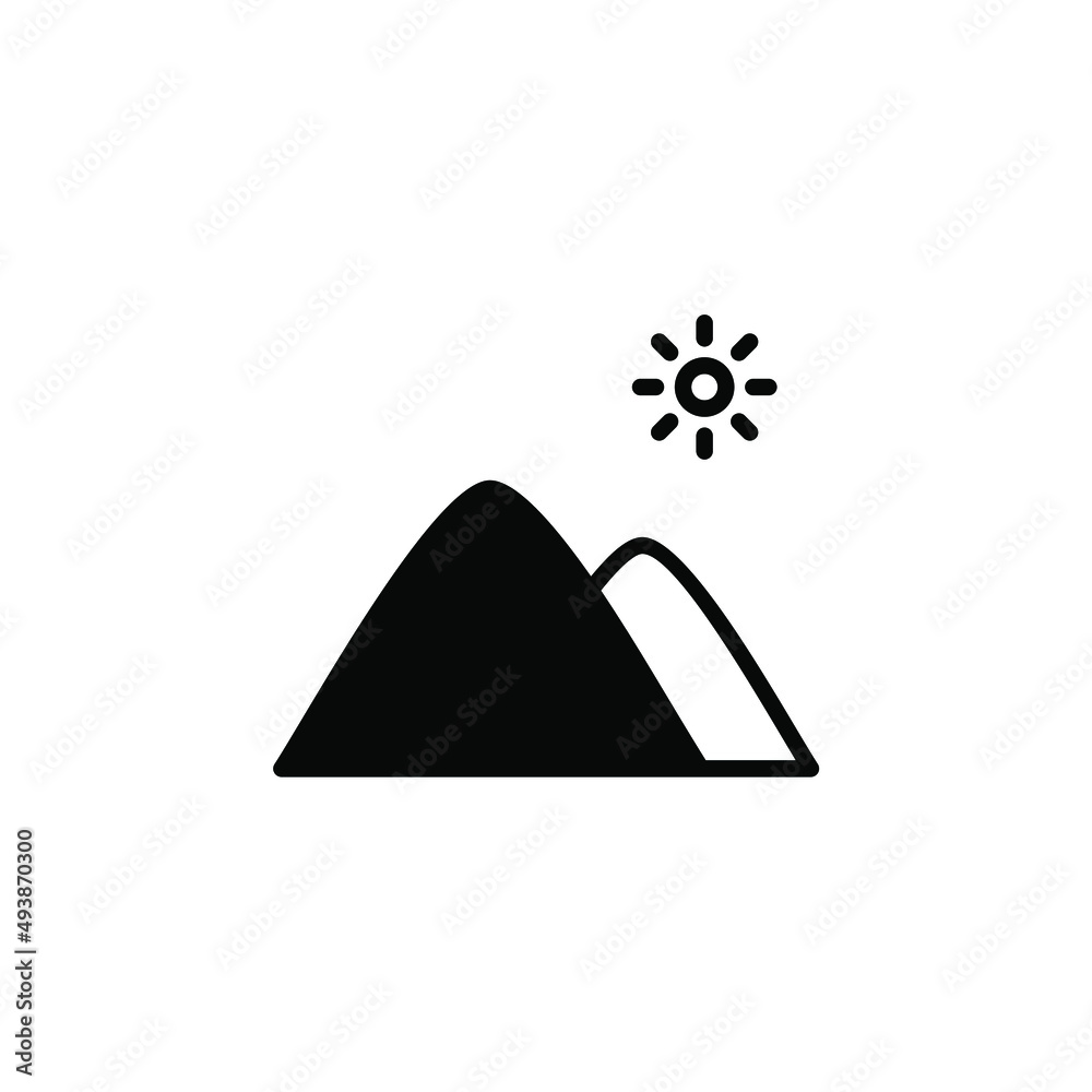 Mountain, Hill, Mount, Peak Solid Line Icon Vector Illustration Logo Template. Suitable For Many Purposes. Mountain, Hill, Mount, Peak Solid Line Icon Vector Illustration Logo Template. Suitable For Many Purposes.