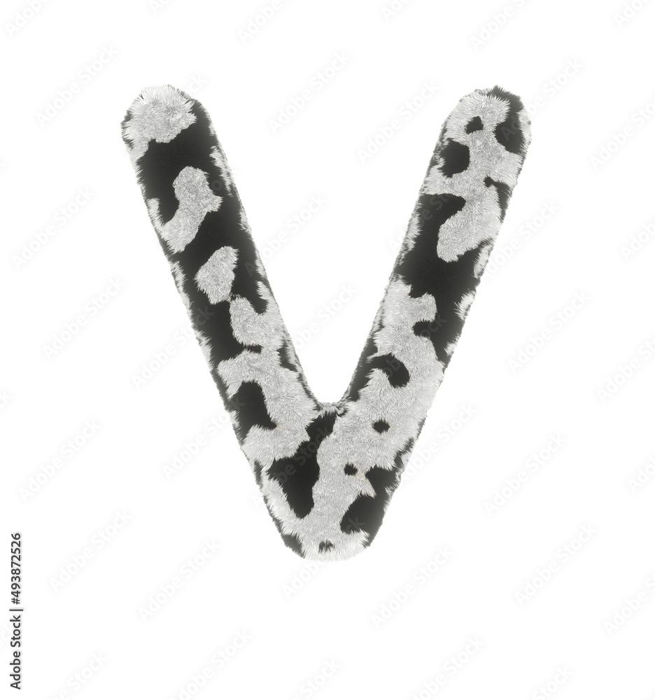 Cow Themed Font Letter V Cow Themed Font Letter V