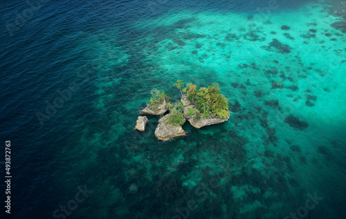 You dont need a museum to experience a beautiful masterpiece. High angle shot of the beautiful islands of Indonesia.