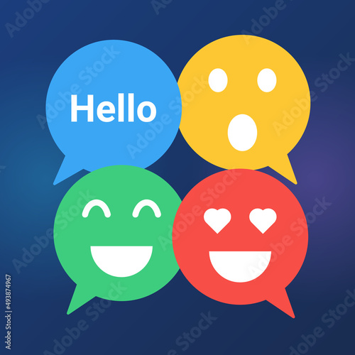 Message Speech Bubbles emoticon Flat illustration